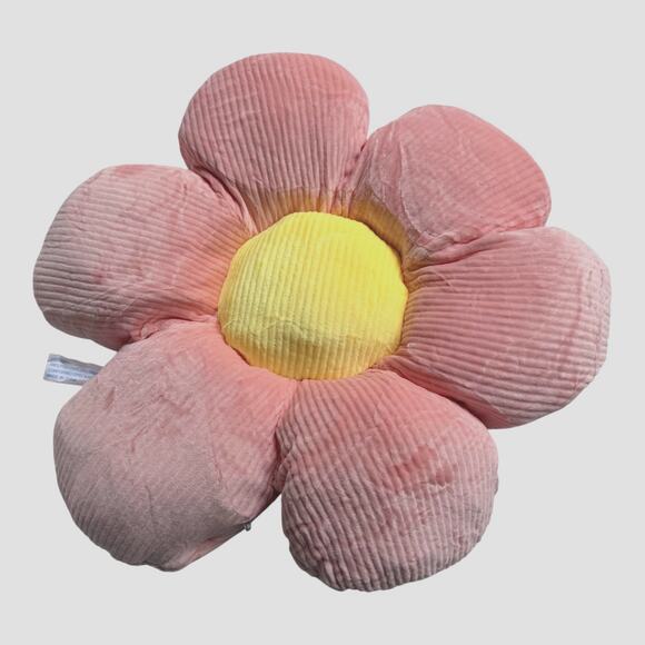 Lissidoll Flower Plush THROW PILLOW 14" Cushion Soft Pink Yellow LG Girls Room - Picture 2 of 6